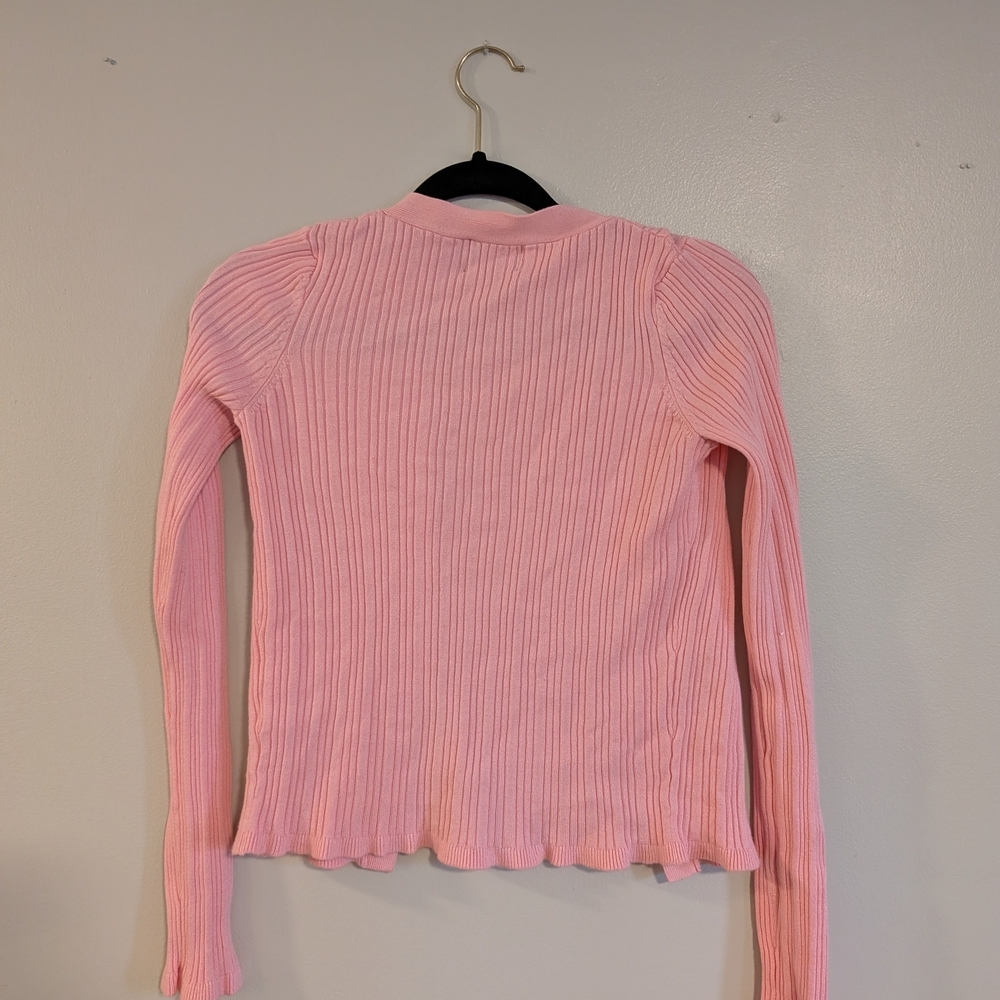 ✨5 For $50 ASOS Pink Button Front V-Neck Cardigan Size S - Picture 4 of 4